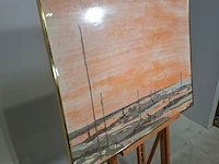 Zijde collage, maya wildevuur, compositie zalmkleurig, 1987 - afbeelding 5 van  8