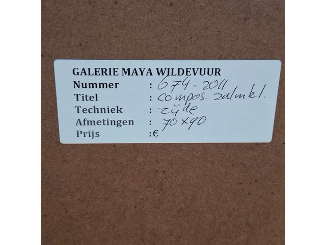 Zijde collage, maya wildevuur, compositie zalmkleurig, 1987 - afbeelding 8 van  8