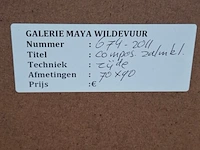 Zijde collage, maya wildevuur, compositie zalmkleurig, 1987 - afbeelding 8 van  8
