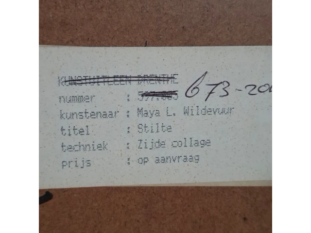 Zijde collage, maya wildevuur, stilte, 1984 - afbeelding 8 van  8
