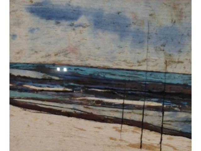Zijde collage, maya wildevuur, strand, 1986 - afbeelding 1 van  8