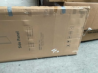 Zijpaneel 90x200cm helder glas profiel mat zwart - afbeelding 2 van  2