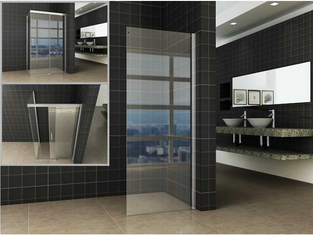 Zijwand 100x200cm easy clean 8mm glas - afbeelding 1 van  2