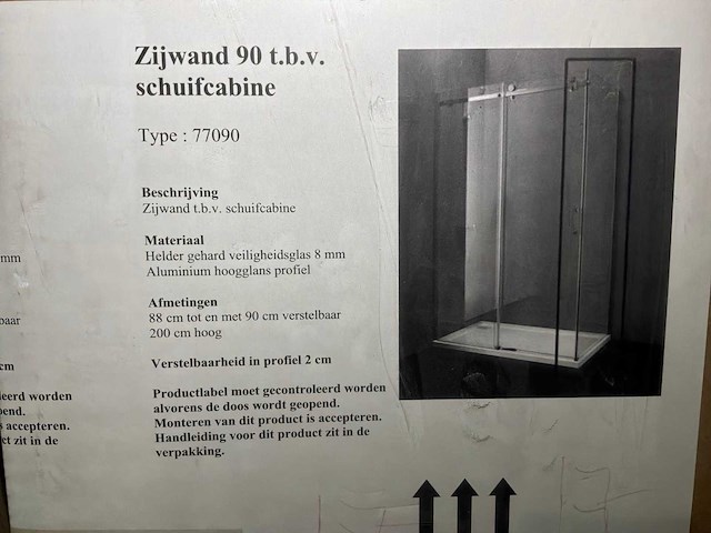 Zijwand douchecabine (3x) - afbeelding 3 van  4