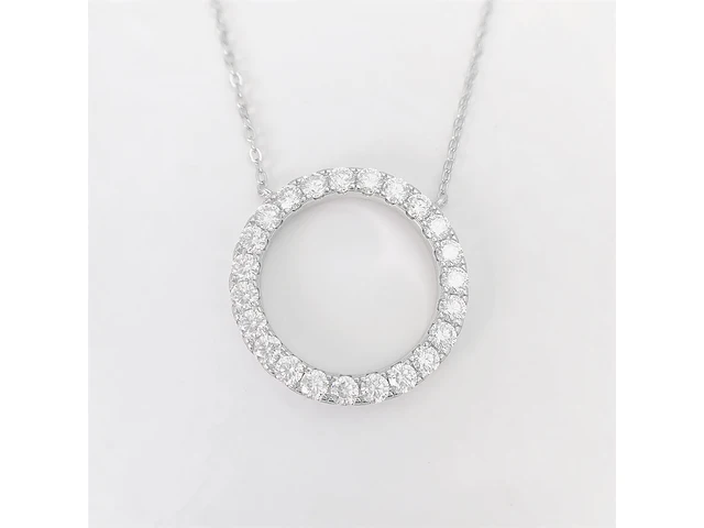 Zilveren cirkelcollier, moissaniet 2.30 ct - afbeelding 1 van  5