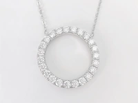 Zilveren cirkelcollier, moissaniet 2.30 ct - afbeelding 1 van  5