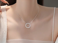 Zilveren cirkelcollier, moissaniet 2.30 ct - afbeelding 2 van  5
