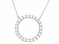 Zilveren cirkelcollier, moissaniet 2.30 ct - afbeelding 3 van  5