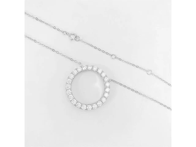 Zilveren cirkelcollier, moissaniet 2.30 ct - afbeelding 4 van  5