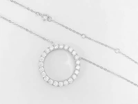 Zilveren cirkelcollier, moissaniet 2.30 ct - afbeelding 4 van  5