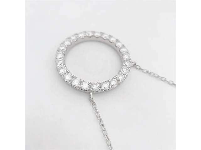 Zilveren cirkelcollier, moissaniet 2.30 ct - afbeelding 5 van  5