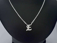 Zilveren collier letter e - afbeelding 2 van  8