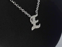 Zilveren collier letter e - afbeelding 3 van  8