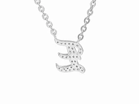 Zilveren collier letter e - afbeelding 6 van  8