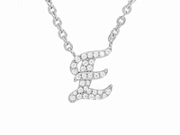 Zilveren collier letter e - afbeelding 7 van  8