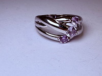 Zilveren dames ring - afbeelding 2 van  6