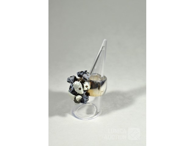 Zilveren design ring - afbeelding 1 van  5