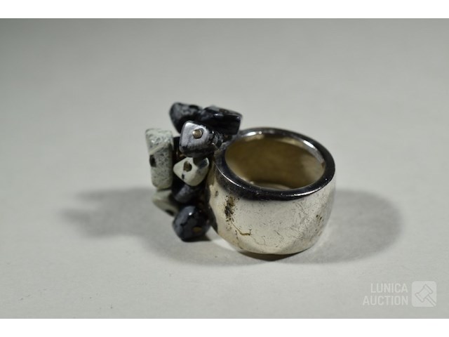Zilveren design ring - afbeelding 4 van  5