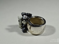 Zilveren design ring - afbeelding 4 van  5
