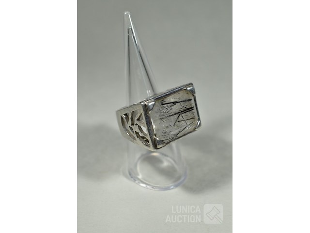 Zilveren design ring - afbeelding 1 van  6