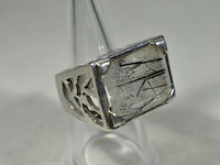 Zilveren design ring - afbeelding 1 van  6