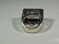 Zilveren design ring - afbeelding 3 van  6