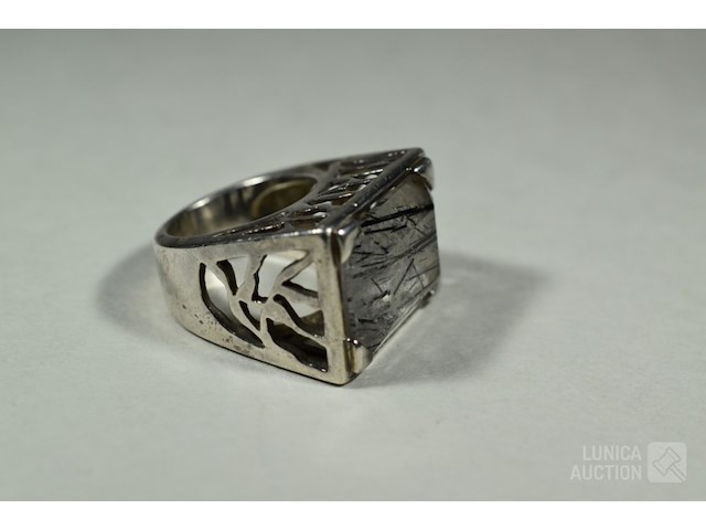 Zilveren design ring - afbeelding 4 van  6