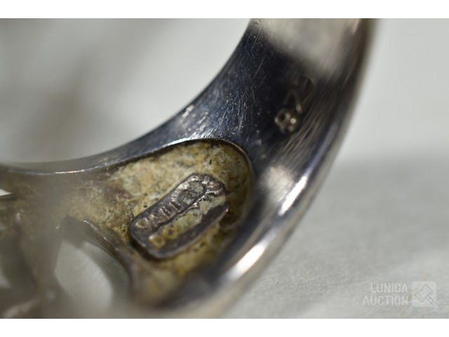 Zilveren design ring - afbeelding 5 van  6