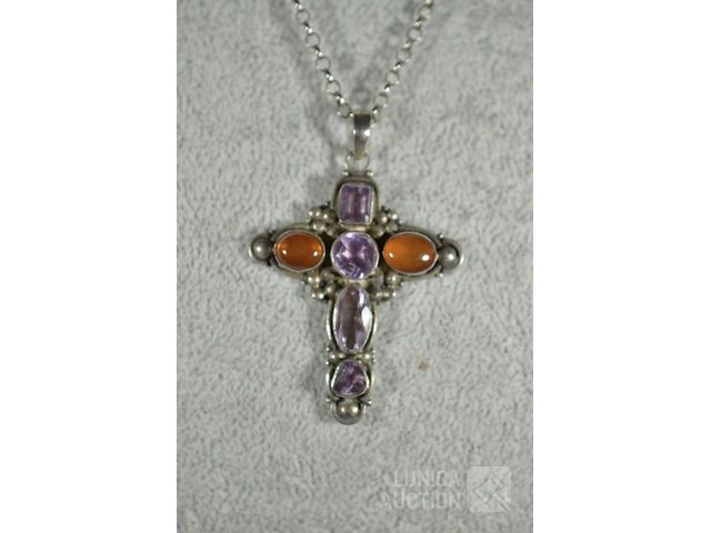 Zilveren halsketting met hanger - afbeelding 2 van  7