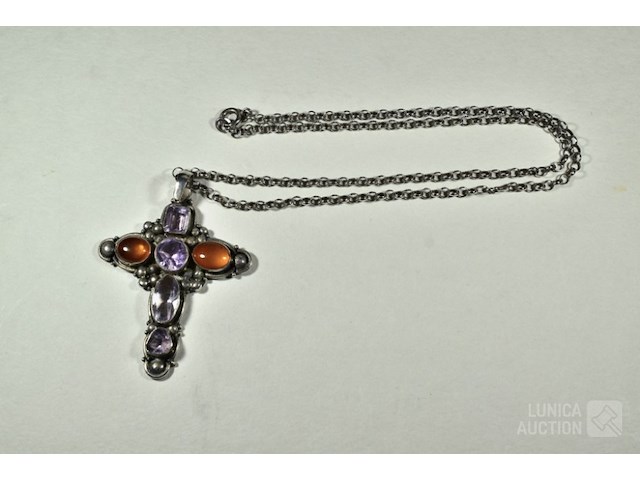 Zilveren halsketting met hanger - afbeelding 3 van  7