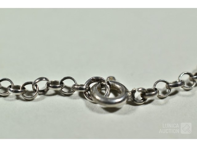 Zilveren halsketting met hanger - afbeelding 5 van  7