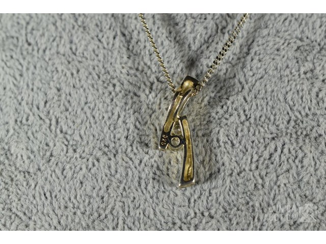 Zilveren halsketting met hangers - afbeelding 4 van  7