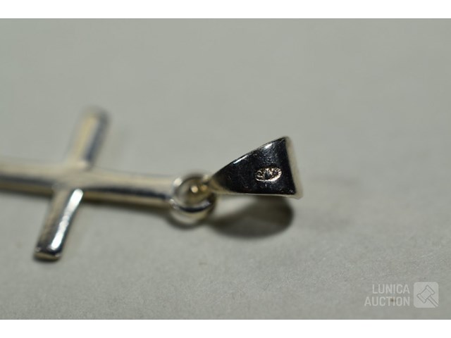 Zilveren halsketting met hangers - afbeelding 6 van  7