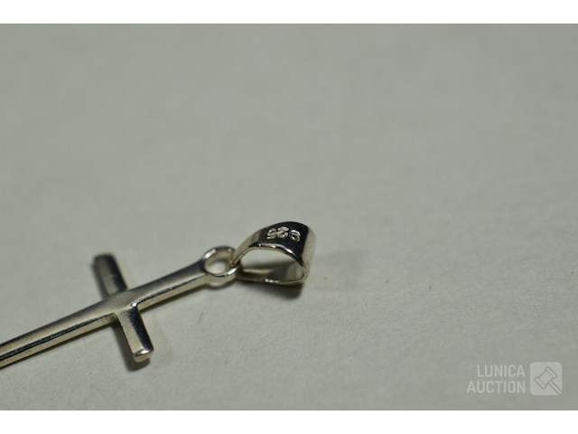 Zilveren halsketting met hangers - afbeelding 7 van  7