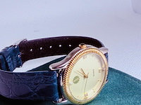 Zilveren horloge met parels en diamanten - afbeelding 4 van  8