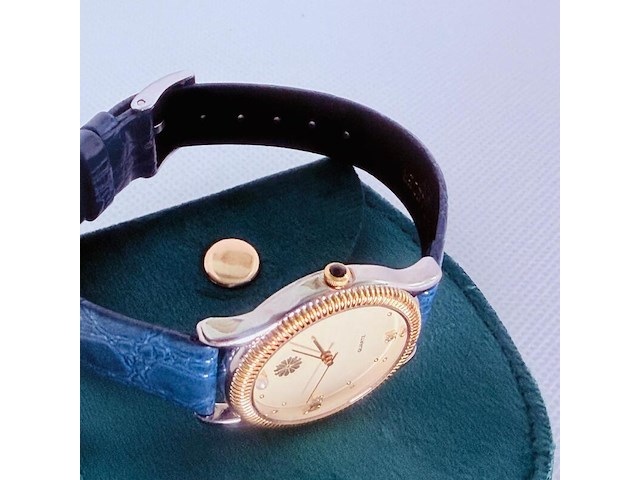 Zilveren horloge met parels en diamanten - afbeelding 5 van  8