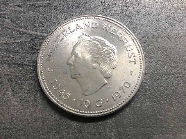 Zilveren koninkrijksmunt 1970 - afbeelding 1 van  2