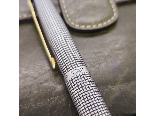 Zilveren parker 75 cicele vulpen met 14kt gouden nib - afbeelding 2 van  9