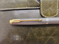 Zilveren parker 75 cicele vulpen met 14kt gouden nib - afbeelding 6 van  9