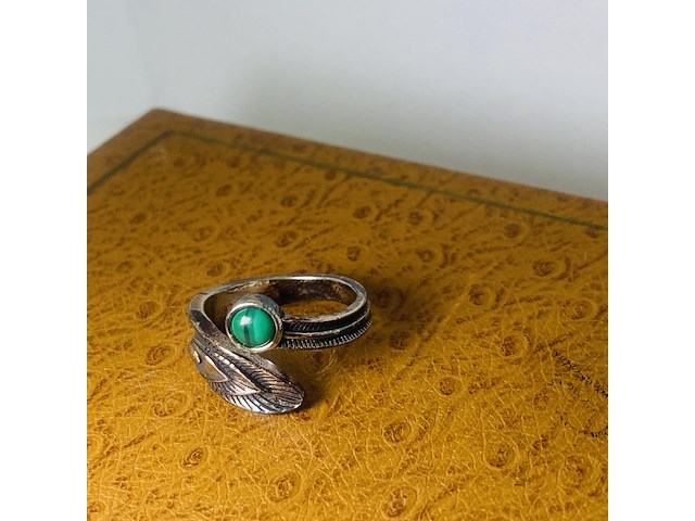 Zilveren ring - luna bodin malachiaring - afbeelding 3 van  4