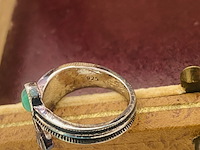 Zilveren ring - luna bodin malachiaring - afbeelding 4 van  4