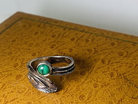 Zilveren ring - luna bodin malachiaring - afbeelding 3 van  4