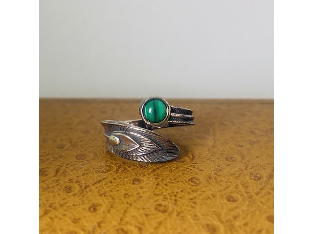 Zilveren ring - luna bodin malachiaring - afbeelding 1 van  4