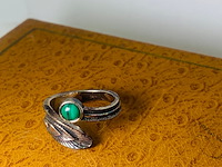 Zilveren ring - luna bodin malachiaring - afbeelding 3 van  4