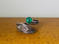 Zilveren ring - luna bodin malachiaring - afbeelding 1 van  4