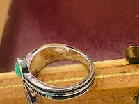 Zilveren ring - luna bodin malachiaring - afbeelding 4 van  4