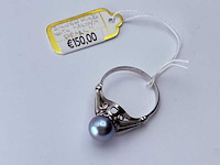 Zilveren ring met akoya parel - afbeelding 3 van  6