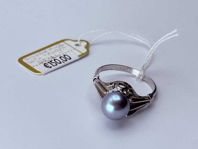Zilveren ring met akoya parel - afbeelding 4 van  6