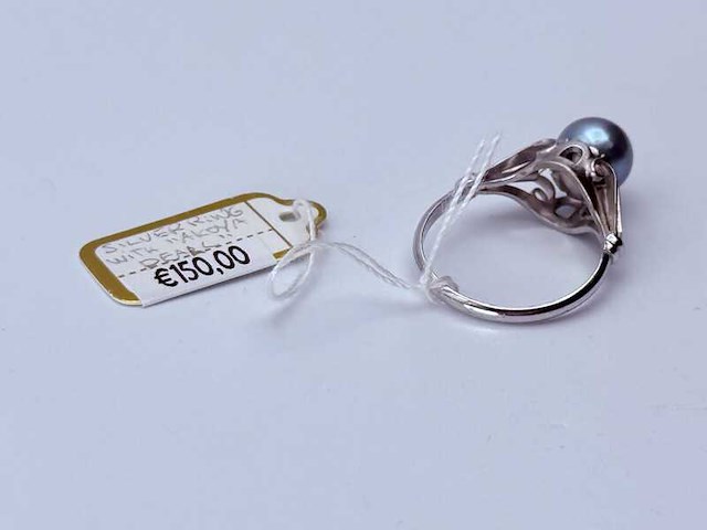 Zilveren ring met akoya parel - afbeelding 6 van  6