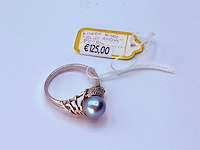 Zilveren ring met blauwe akoya parel - afbeelding 3 van  4